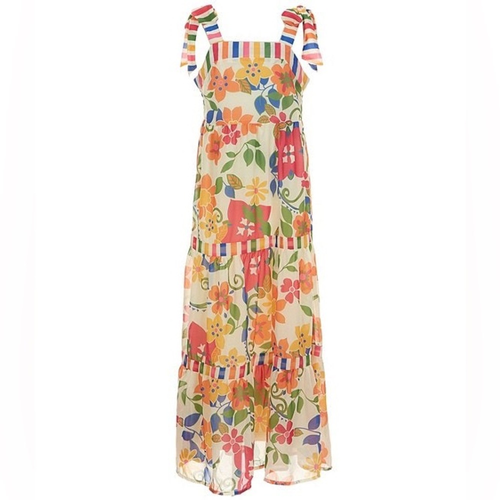 Rare Editions Colorful Striped Maxi Dress